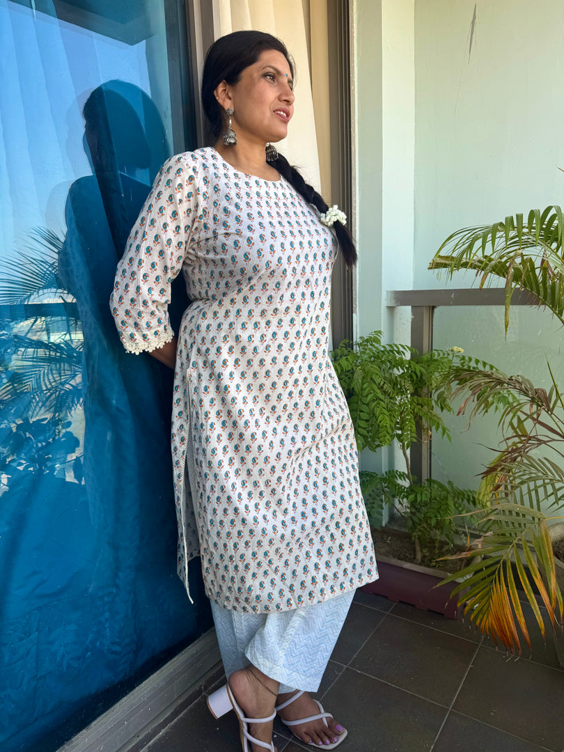Paisley Hand-Block Print Kurti and Pant