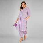 Load image into Gallery viewer, Lilac Hand-Block Print Kurti and Pant