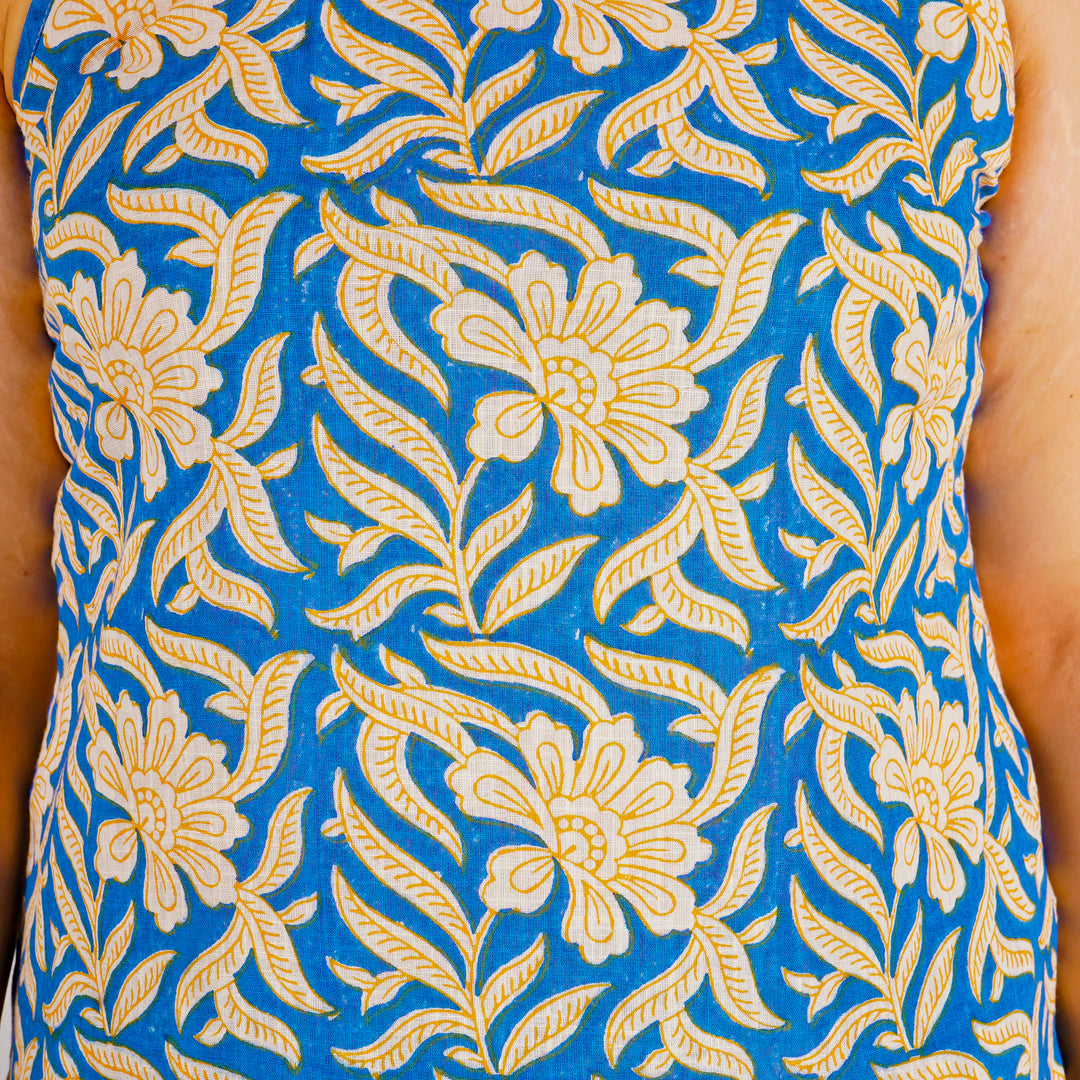 Blue Hand-Block Print Kurti and Pant