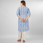 Load image into Gallery viewer, Blue Hand-Block Print Kurti and Pant