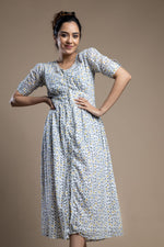 Load image into Gallery viewer, Button down print cotton maxi dress