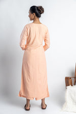 Load image into Gallery viewer, Peach Hand-Block Print Kurti and Pant