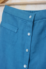 Load image into Gallery viewer, Turquoise Hand-Embroidered High-Low Skirt