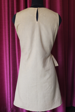 Load image into Gallery viewer, Beige Hand-Embroidered Wrap Dress