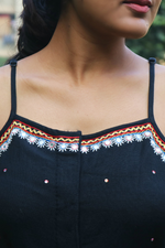 Load image into Gallery viewer, Black Hand-Embroidered Jumpsuit