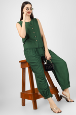 Load image into Gallery viewer, Dark Green Unisex Baggy Pant for Women and Men