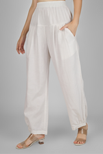 Load image into Gallery viewer, White Unisex Baggy Pant for Men and Women
