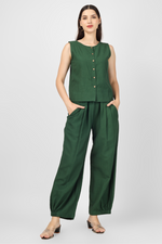 Load image into Gallery viewer, Dark Green Unisex Baggy Pant for Women and Men