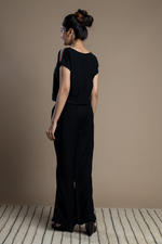 Load image into Gallery viewer, Black Hand-Embroidered Jumpsuit