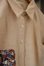 Load image into Gallery viewer, Off-White Shirt with Hand-Painted Pocket