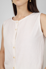 Load image into Gallery viewer, White button down crop top