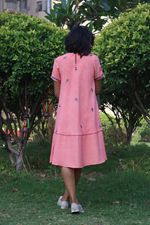Load image into Gallery viewer, Peach Hand-Painted Tent Dress
