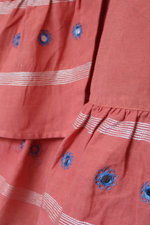 Load image into Gallery viewer, Peach Hand-Embroidered High-Low Skirt
