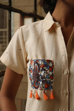 Load image into Gallery viewer, Off-White Shirt with Hand-Painted Pocket