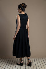Load image into Gallery viewer, Black Collar Dress
