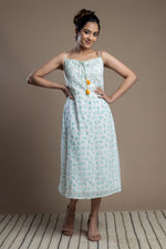 Load image into Gallery viewer, Hand-Block Printed Floral Maxi Dress
