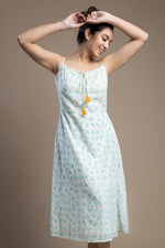 Load image into Gallery viewer, Hand-Block Printed Floral Maxi Dress