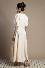 Load image into Gallery viewer, Cream Block Print Maxi Dress