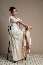 Load image into Gallery viewer, Cream Block Print Maxi Dress