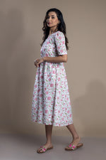 Load image into Gallery viewer, Hand-Block Printed Floral Maxi Dress