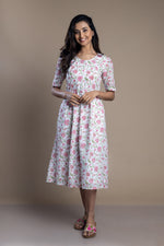 Load image into Gallery viewer, Hand-Block Printed Floral Maxi Dress
