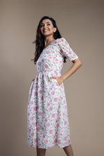 Load image into Gallery viewer, Hand-Block Printed Floral Maxi Dress