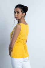Load image into Gallery viewer, Yellow Hand Embroidered top