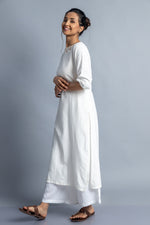 Load image into Gallery viewer, White Hand-Embroidered Kurti and Pant