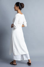 Load image into Gallery viewer, White Hand-Embroidered Kurti and Pant