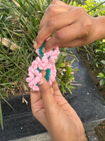 Load image into Gallery viewer, Pink double layer Gajra Crochet Scrunchie
