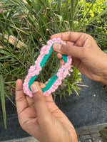 Load image into Gallery viewer, Pink double layer Gajra Crochet Scrunchie
