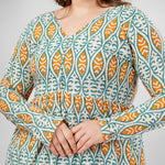 Load image into Gallery viewer, Blue Mustard Hand-Block Print Kurti and Pant
