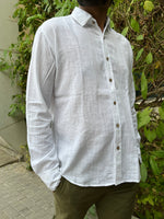 Load image into Gallery viewer, White Cotton Full Sleeve Men Shirt
