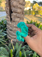 Load image into Gallery viewer, Green Hibiscus Crochet Scrunchie
