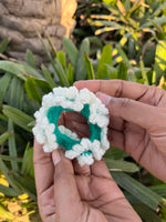 Load image into Gallery viewer, Green double layer Gajra Crochet Scrunchie
