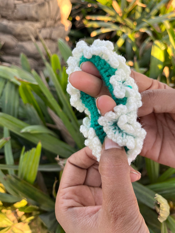 Green double layer Gajra Crochet Scrunchie