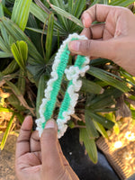 Load image into Gallery viewer, Green single layer Gajra Crochet Scrunchie
