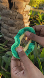 Load and play video in Gallery viewer, Green Layered Crochet Scrunchie
