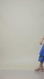 Load and play video in Gallery viewer, Blue Hand-Block Print Kurti and Pant
