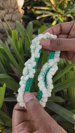 Load and play video in Gallery viewer, Green double layer Gajra Crochet Scrunchie
