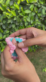 Load and play video in Gallery viewer, Pink tulip crochet scrunchie
