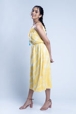 Load image into Gallery viewer, Tie-Dye Yellow Cotton Maxi Dress

